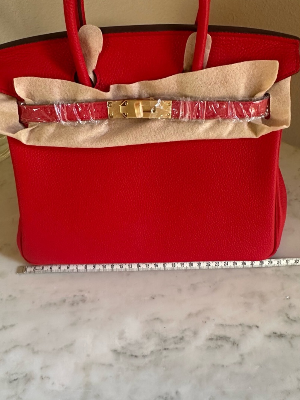 Genuine Leather Satchel Structured Top-Handle Bag BK30 with Gold Hardware - Picture 9 of 15
